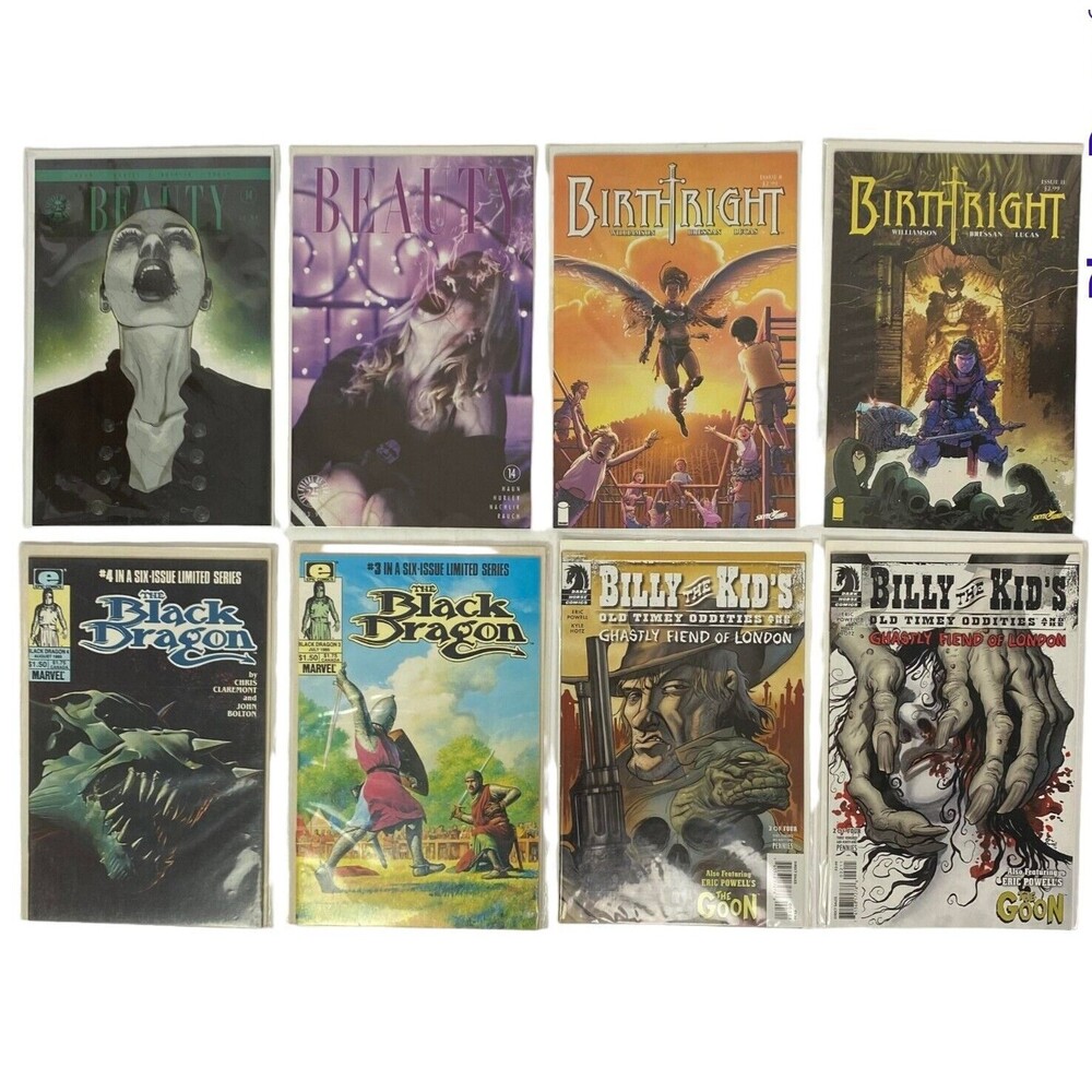 Beauty, Birthright, The Black Dragon ,Billy The Kids Comics Book MIxed Lot of 8